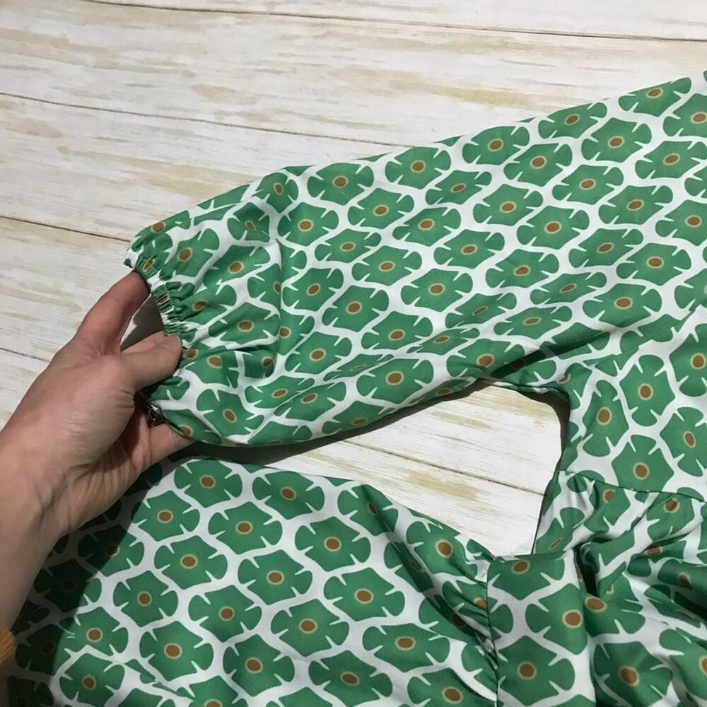 Vintage 1960s 1970s Style Kelly Green Avocado Tiered Maxi Dress Women’s Small - Picture 4 of 4